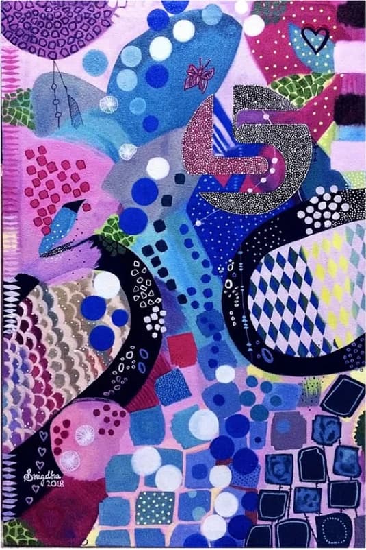Abstract pattern composition, acrylic painting