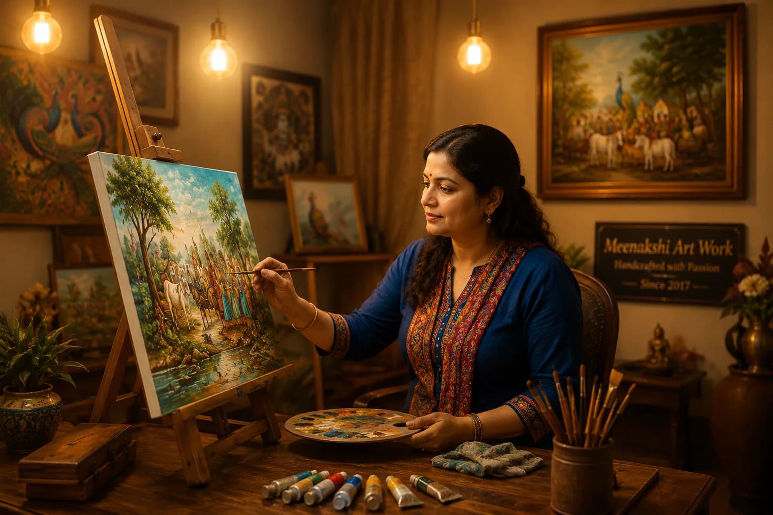 Artist in studio