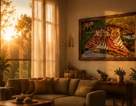 A west-facing living room that catches the late sun
